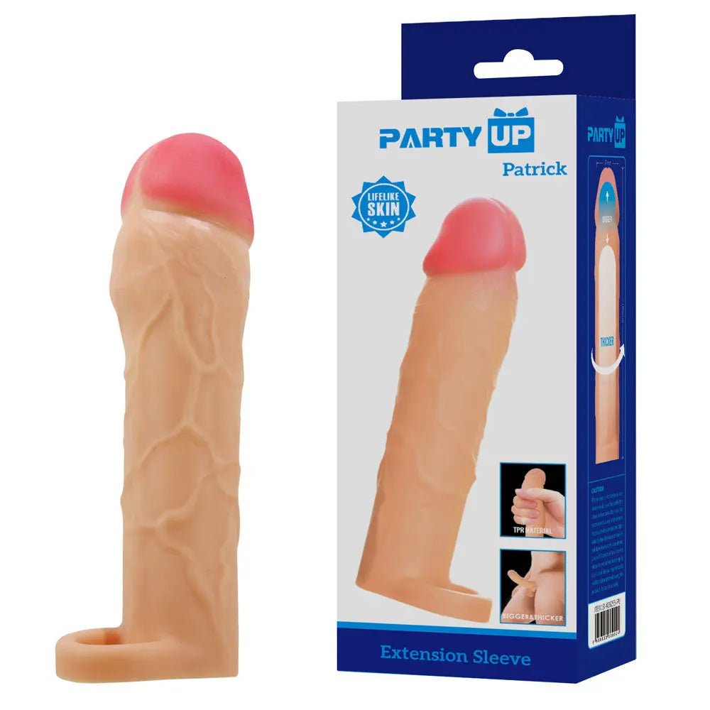 Shop affordable quality Party Up PATRICK 2 Inch Extender Sleeve - 2 Inch Penis Extender Sleeve with Ball Strap - Discreet Intimate Essentials - SLEEVES - Party Up
