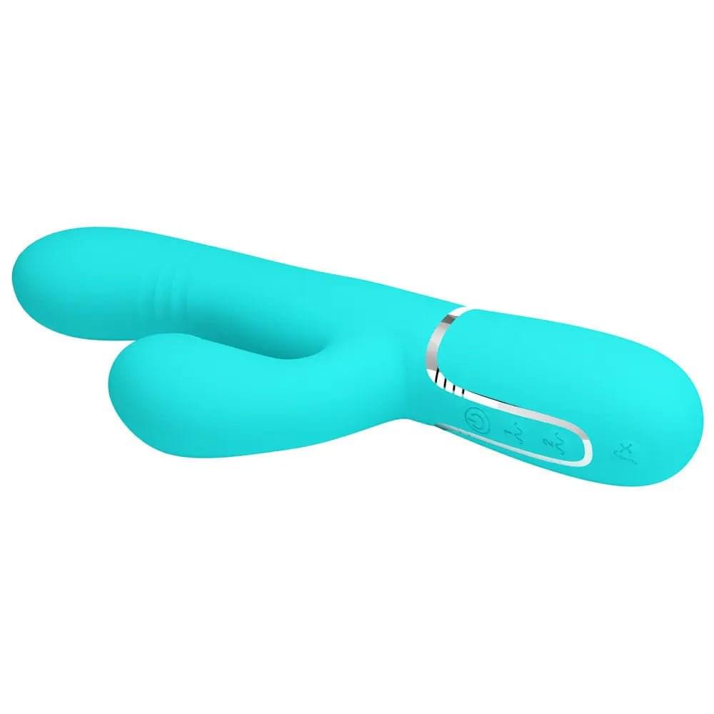 Party Up PAUL Rolling Beads Vibrator - Teal - Teal 22.6 cm USB Rechargeable Thrusting Rabbit Vibrator Party Up Discreet Intimate Essentials.