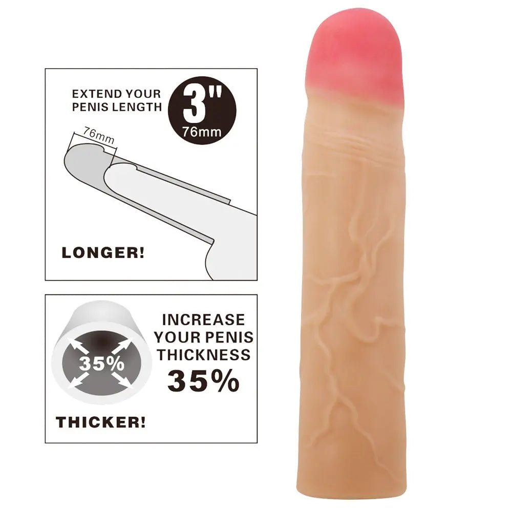 Shop affordable quality Party Up PHILIP 3 Inch Extender Sleeve - 3 Inch Penis Extender Sleeve - Discreet Intimate Essentials - SLEEVES - Party Up