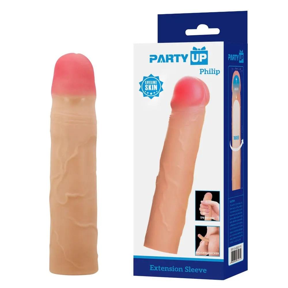 Party Up PHILIP 3 Inch Extender Sleeve -  3 Inch Penis Extender Sleeve Party Up Discreet Intimate Essentials.