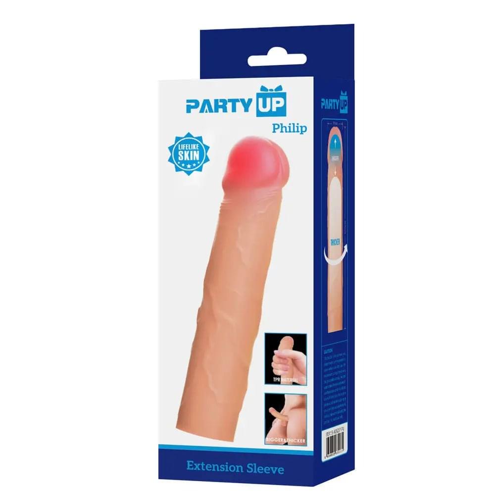 Party Up PHILIP 3 Inch Extender Sleeve -  3 Inch Penis Extender Sleeve Party Up Discreet Intimate Essentials.
