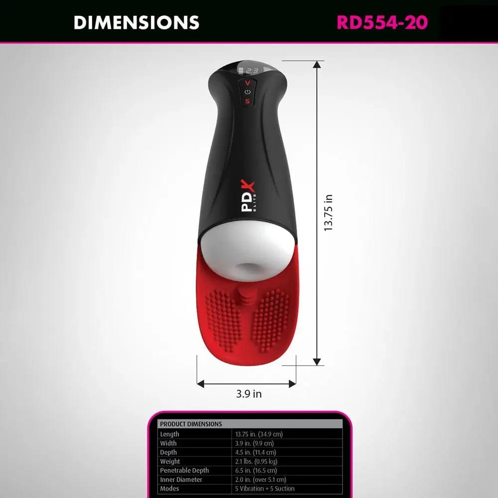 PDX Elite Fap-O-Matic Pro XL - /Red -  USB Rechargeable Auto Stroker Pipedream Discreet Intimate Essentials.