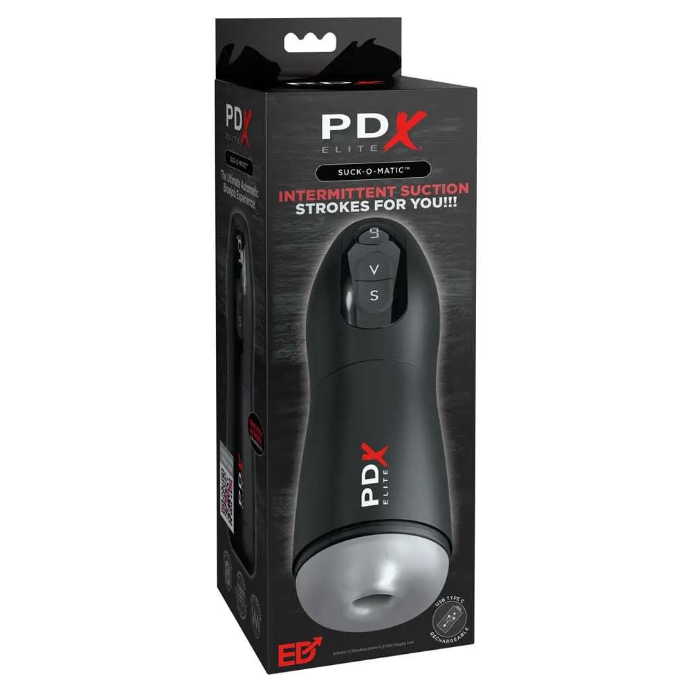 PDX Elite Suck-O-Matic - USB Rechargeable Sucking & Vibrating Masturbator Pipedream Discreet Intimate Essentials.