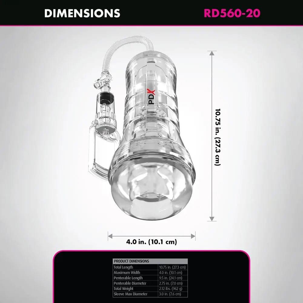 PDX Elite ViewTube Vac XXL Pump Stroker -  Vagina Stroker with Suction Pump Pipedream Discreet Intimate Essentials.