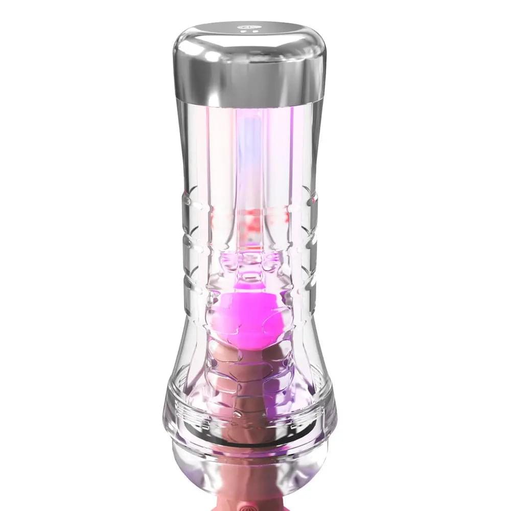 PDX Elite ViewTube XXL LED Stroker - Clear Stroker with LED Lights Pipedream Discreet Intimate Essentials.