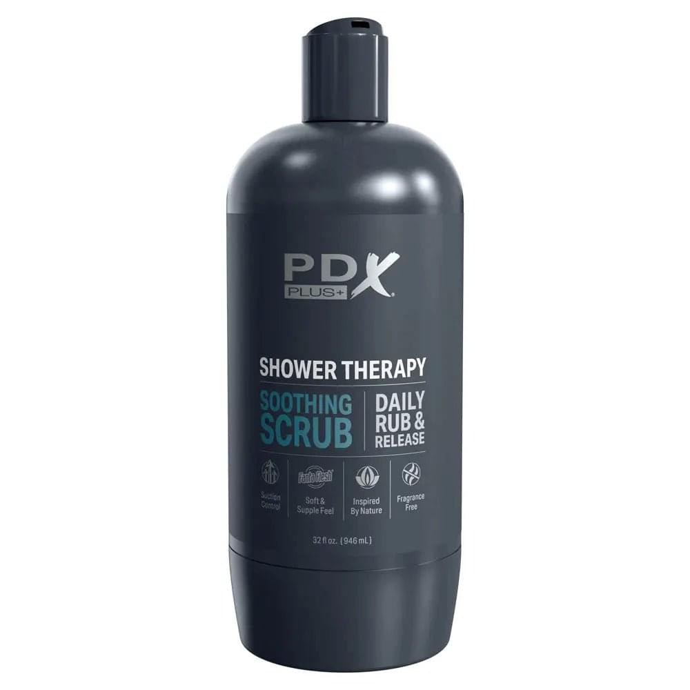 PDX Plus Shower Therapy - Soothing Scrub -  -  Discreet Vagina Stroker with Suction Base Pipedream Discreet Intimate Essentials.