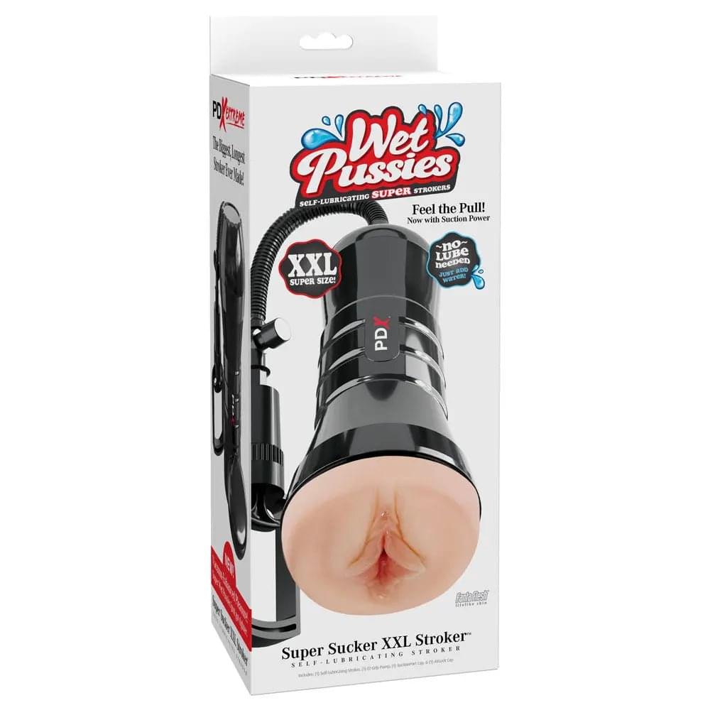 PDX Wet Pussies Super Sucker XXL Stroker -  -  Vagina Stroker with Suction Pump Pipedream Discreet Intimate Essentials.