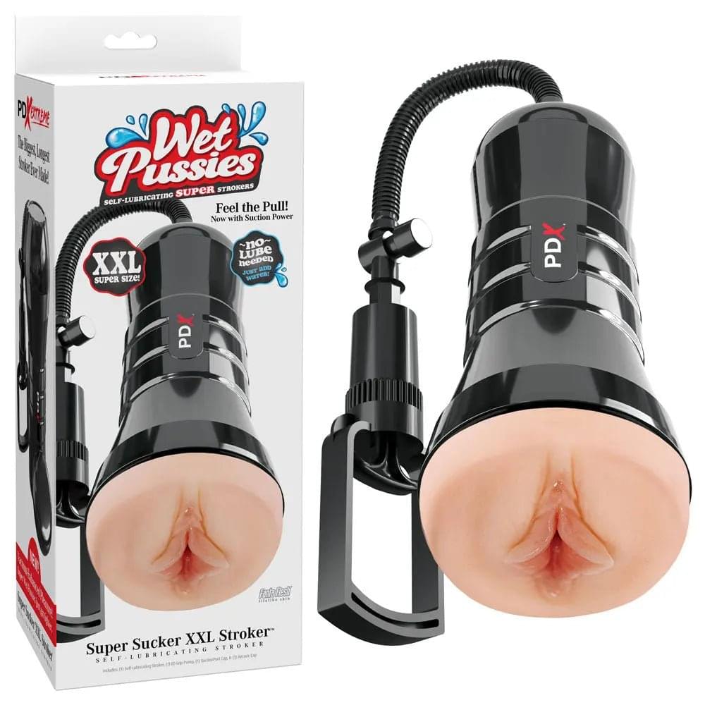 PDX Wet Pussies Super Sucker XXL Stroker -  -  Vagina Stroker with Suction Pump Pipedream Discreet Intimate Essentials.