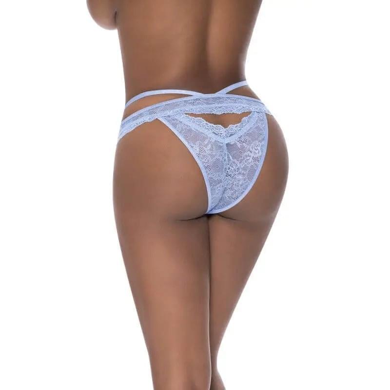 Peek-A-Boo Cheeky Panty Black Exposed Lingerie Discreet Intimate Essentials.
