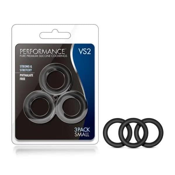Performance VS2 Pure Premium Silicone Cockrings -  Small Cock Rings - Set of 3 Blush Novelties Discreet Intimate Essentials.