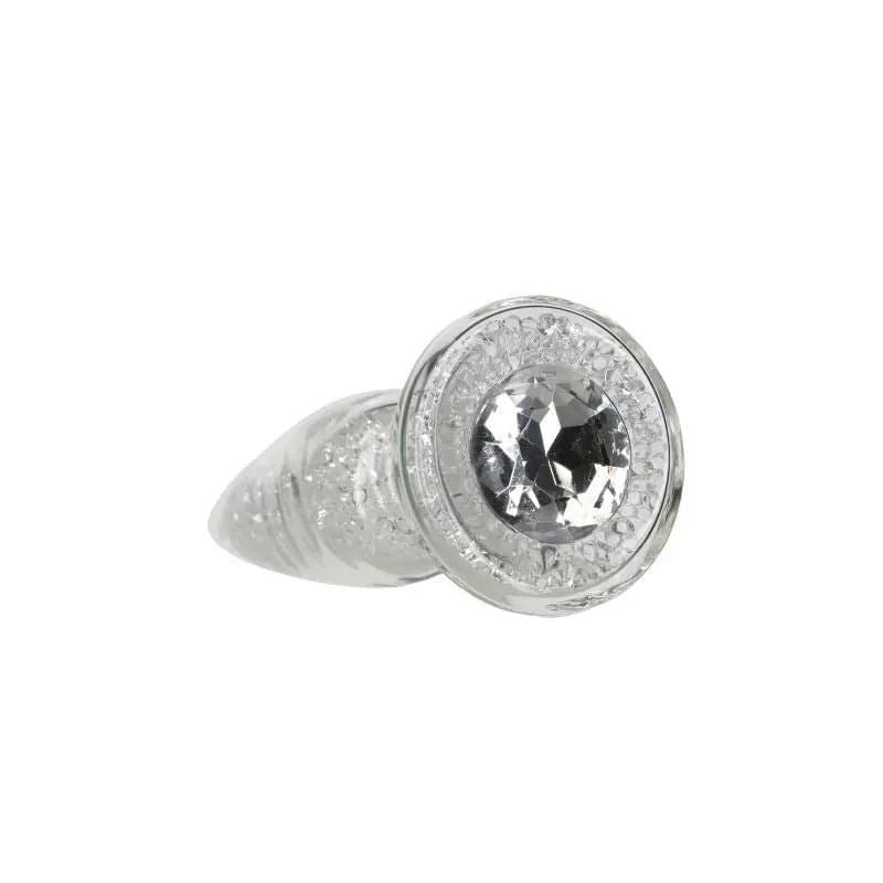Pillow Talk Fancy Luxurious Glass Anal Plug w Clear Gem Pillow Talk Discreet Intimate Essentials.