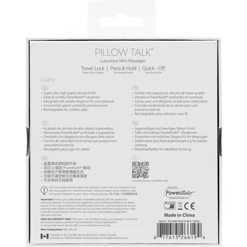 Pillow Talk Flirty Teal Pillow Talk Discreet Intimate Essentials.