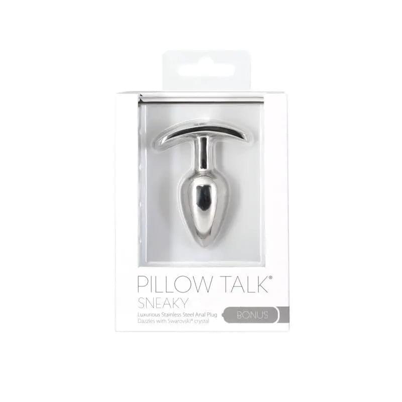 Pillow Talk Sneaky Luxurious Stainless Steel Anal Plug w Swarovski Crystal Pillow Talk Discreet Intimate Essentials.