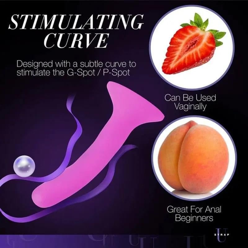Pink Silicone Strap-On Dildo Small Strap U Discreet Intimate Essentials.