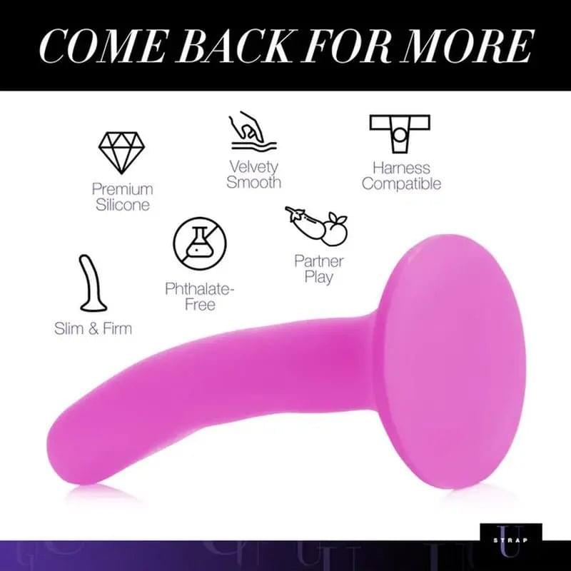Pink Silicone Strap-On Dildo Small Strap U Discreet Intimate Essentials.