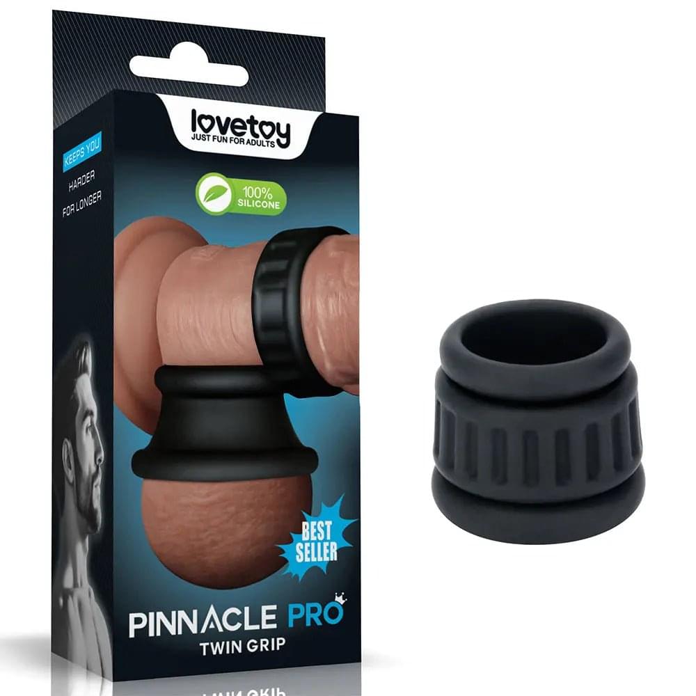 Pinnacle Pro Twin Grip Enhancer -  Cock & Balls Ring Lovetoy Discreet Intimate Essentials.