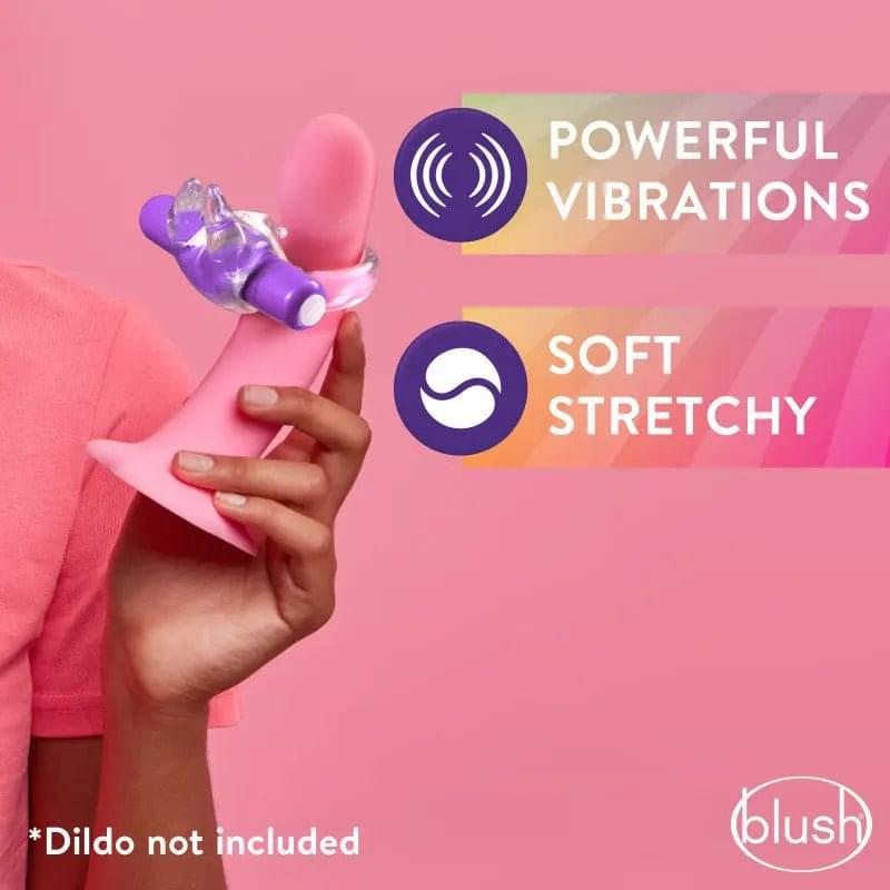 Play With Me Bull Vibrating C-Ring - Clear/ Vibrating Cock Ring Blush Novelties Discreet Intimate Essentials.