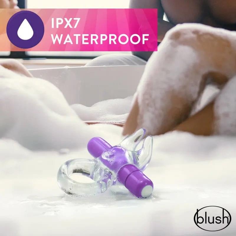 Play With Me Bull Vibrating C-Ring - Clear/ Vibrating Cock Ring Blush Novelties Discreet Intimate Essentials.