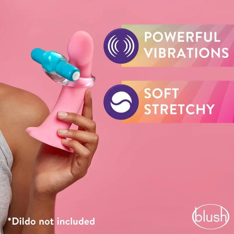 Play With Me Delight Vibrating C-Ring - Clear/ Vibrating Cock Ring Blush Novelties Discreet Intimate Essentials.