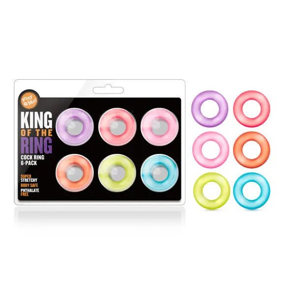 Shop affordable quality Play With Me - King of the Ring - Coloured Cock Rings - Set of 6 - Discreet Intimate Essentials - COCK RINGS - Blush Novelties