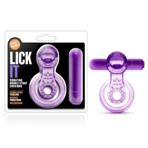 Play With Me - Lick It -  Vibrating Cock & Ball Rings Blush Novelties Discreet Intimate Essentials.