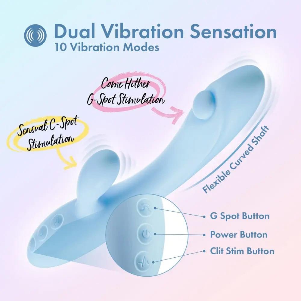 Play With Me - Moondust Magic -  20.3 cm USB Rechargeable Rabbit Vibrator Blush Novelties Discreet Intimate Essentials.