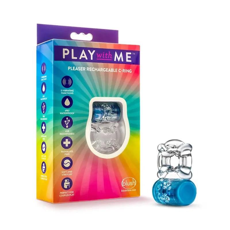 Play With Me Pleaser Rechargeable C-Ring -  -  Rechargeable Cock Ring Blush Novelties Discreet Intimate Essentials.