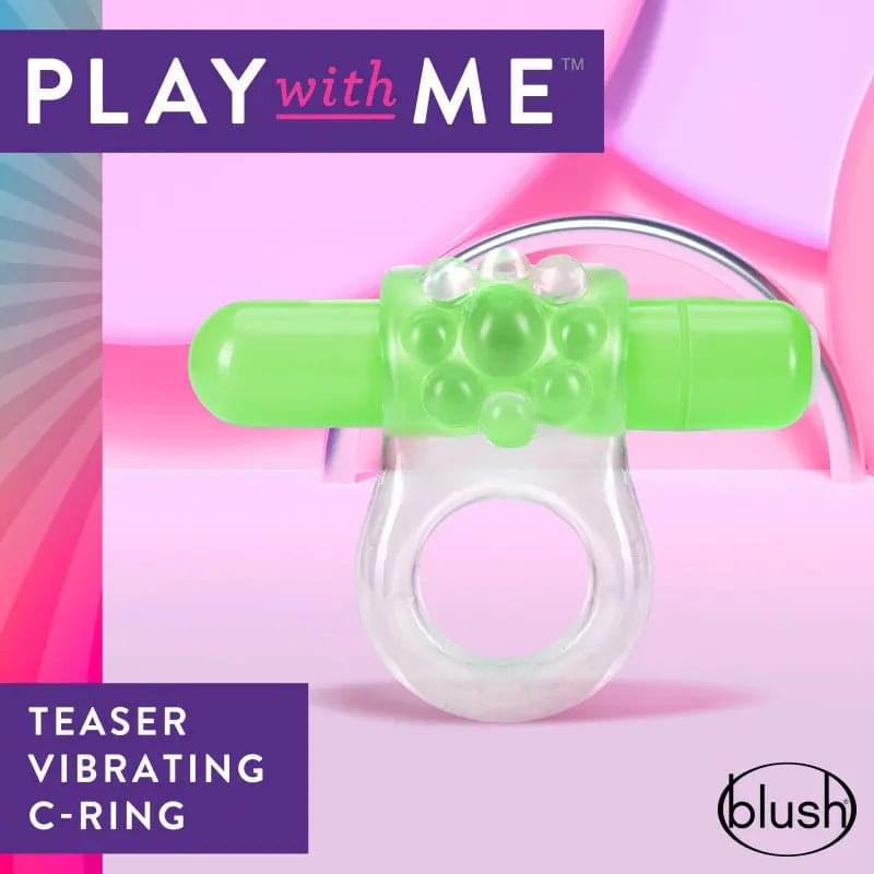 Play With Me Teaser Vibrating C-Ring - G - Blush Novelties Discreet Intimate Essentials.