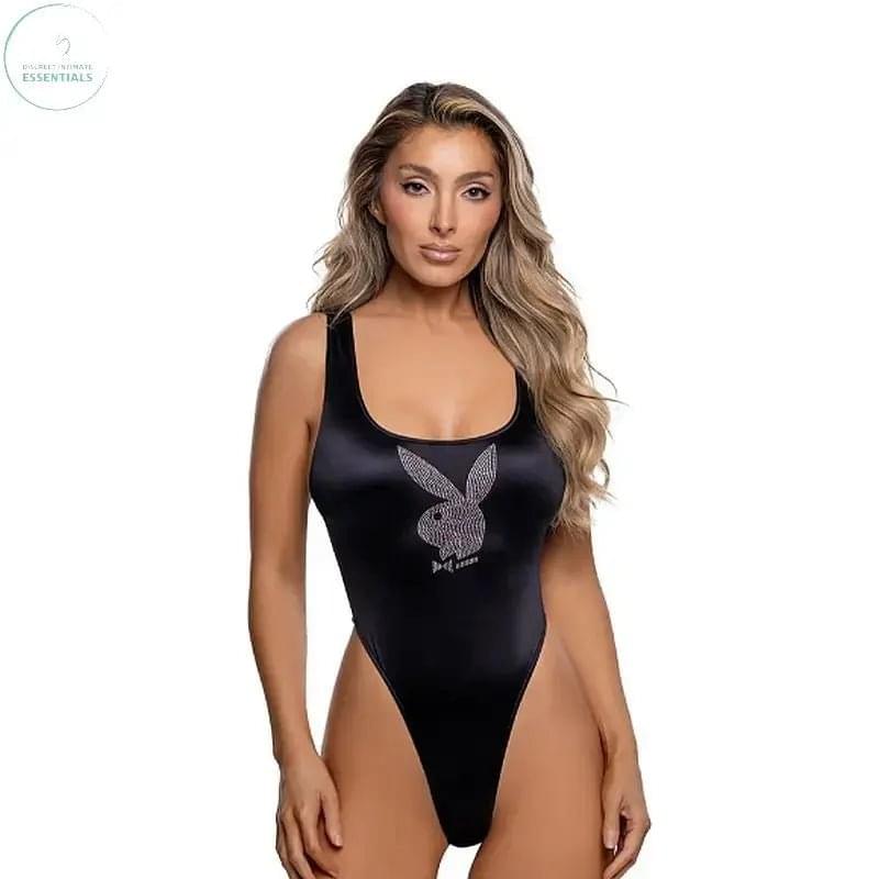 Playboy Bling Bunny Teddy Black Playboy Lingerie Discreet Intimate Essentials.