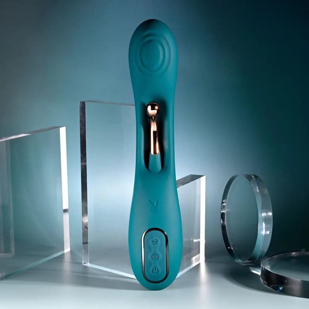 Playboy Pleasure AURELIE -  22.7 cm USB Rechargeable Vibrator with Internal Flicker Playboy Pleasure Discreet Intimate Essentials.