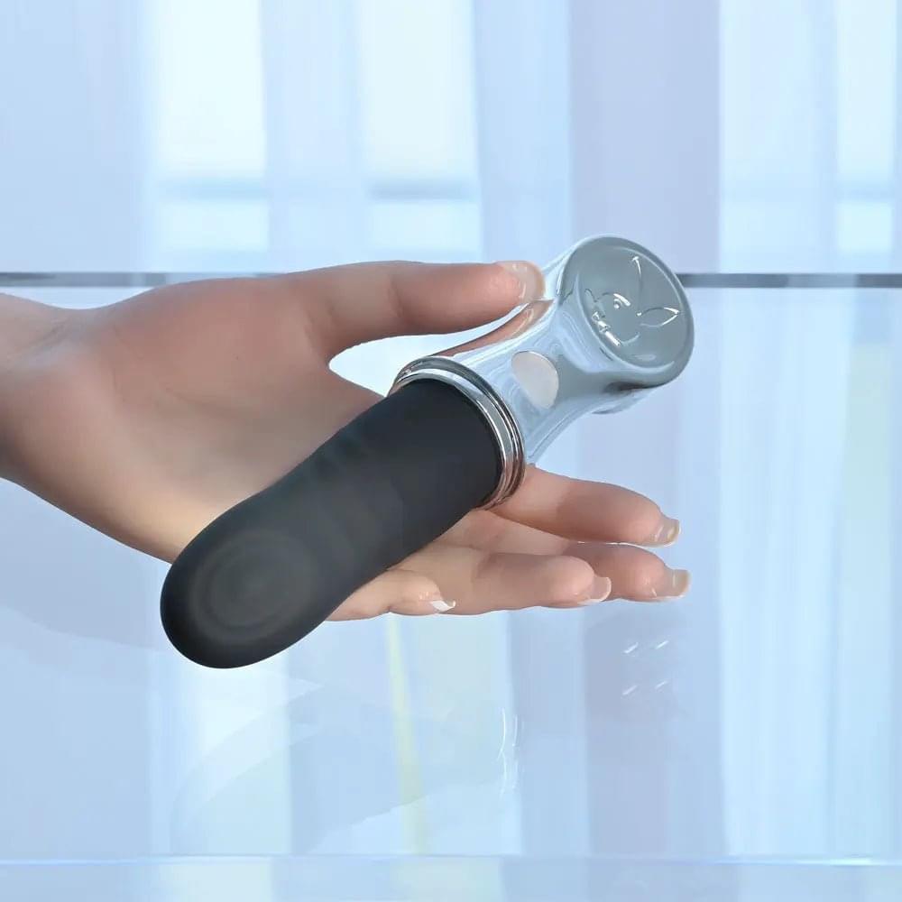 Playboy Pleasure BON VOYAGE - /Chrome 18.7 cm USB-C Rechargeable Tapping Vibrator Playboy Pleasure Discreet Intimate Essentials.