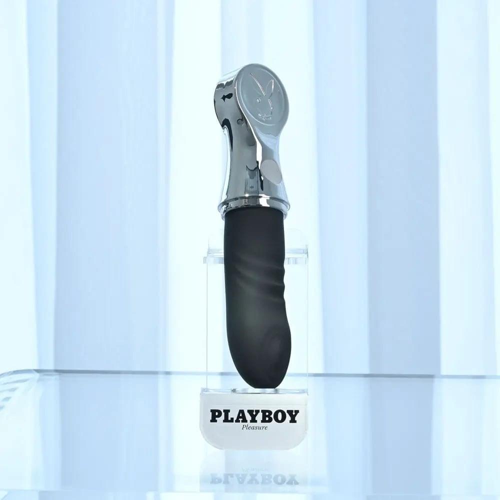 Playboy Pleasure BON VOYAGE - /Chrome 18.7 cm USB-C Rechargeable Tapping Vibrator Playboy Pleasure Discreet Intimate Essentials.