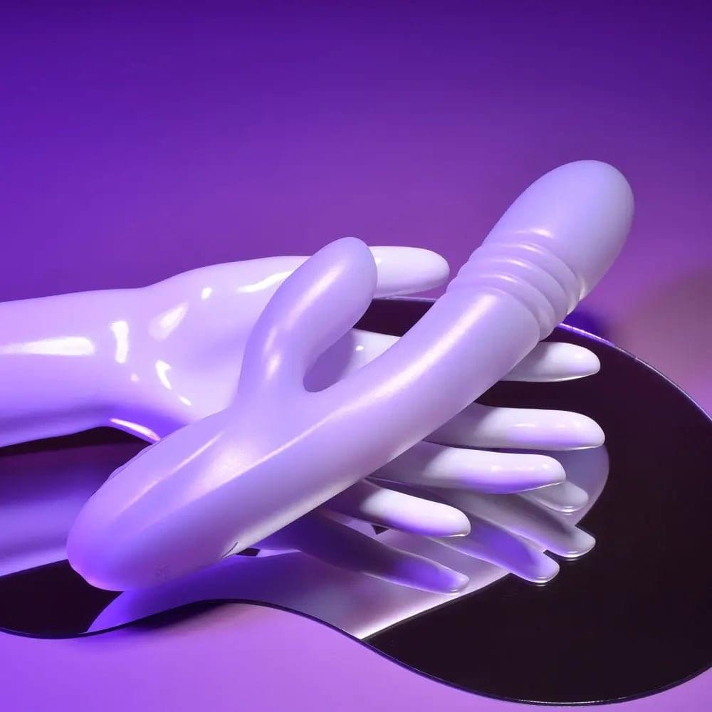 Playboy Pleasure BUMPING BUNNY - Opal 22.9 cm USB Rechargeable Thrusting & Warming Rabbit Vibrator Playboy Pleasure Discreet Intimate Essentials.