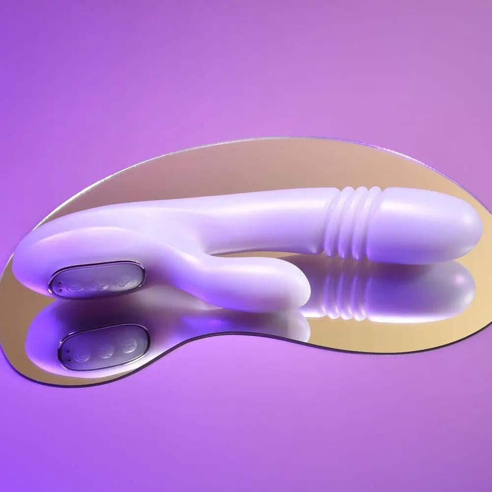 Playboy Pleasure BUMPING BUNNY - Opal 22.9 cm USB Rechargeable Thrusting & Warming Rabbit Vibrator Playboy Pleasure Discreet Intimate Essentials.