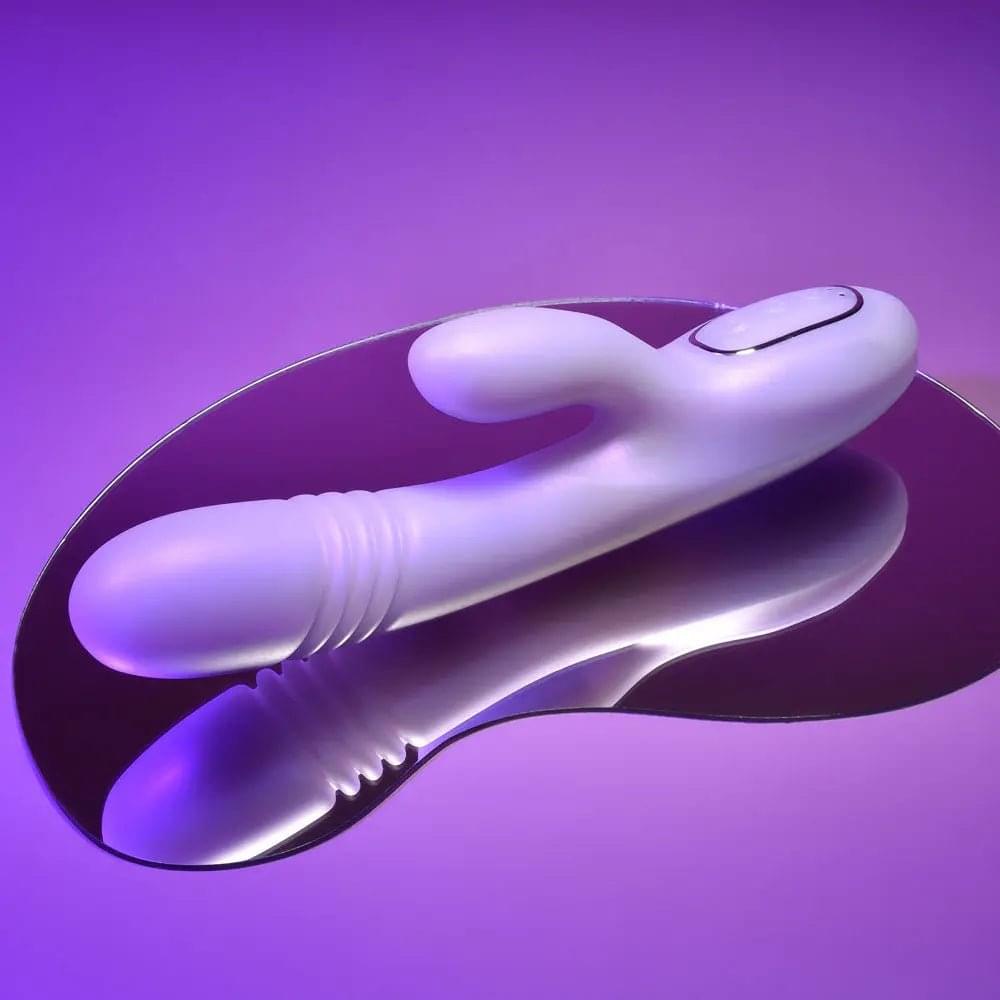 Playboy Pleasure BUMPING BUNNY - Opal 22.9 cm USB Rechargeable Thrusting & Warming Rabbit Vibrator Playboy Pleasure Discreet Intimate Essentials.