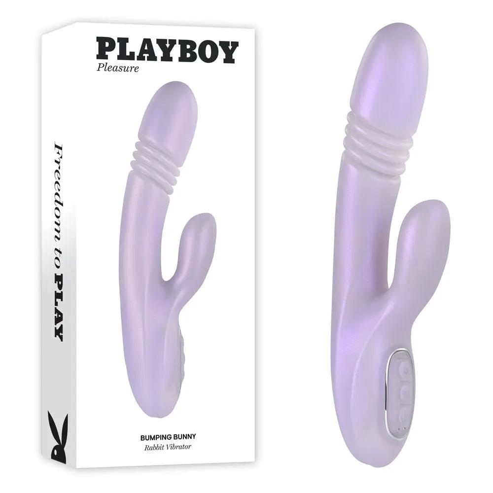 Playboy Pleasure BUMPING BUNNY - Opal 22.9 cm USB Rechargeable Thrusting & Warming Rabbit Vibrator Playboy Pleasure Discreet Intimate Essentials.