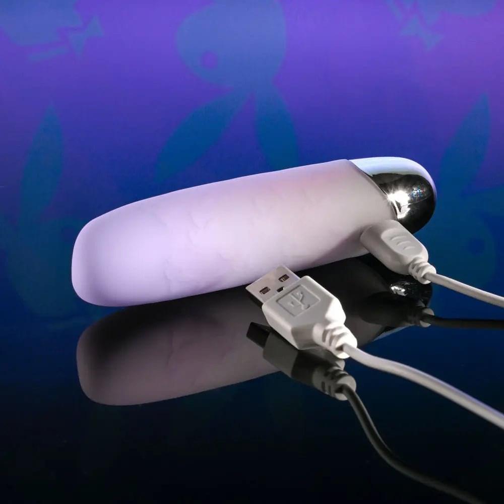 Playboy Pleasure BUNNY BUNCH - Pearl 11.3 cm USB Rechargeable Bullet Playboy Pleasure Discreet Intimate Essentials.