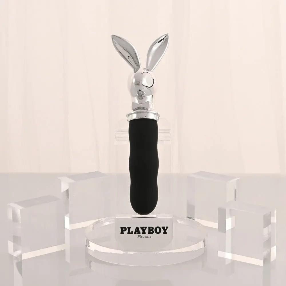 Playboy Pleasure BUNNY ON THE GO - /Chrome 18.6 cm USB-C Rechargeable Vibrator Playboy Pleasure Discreet Intimate Essentials.