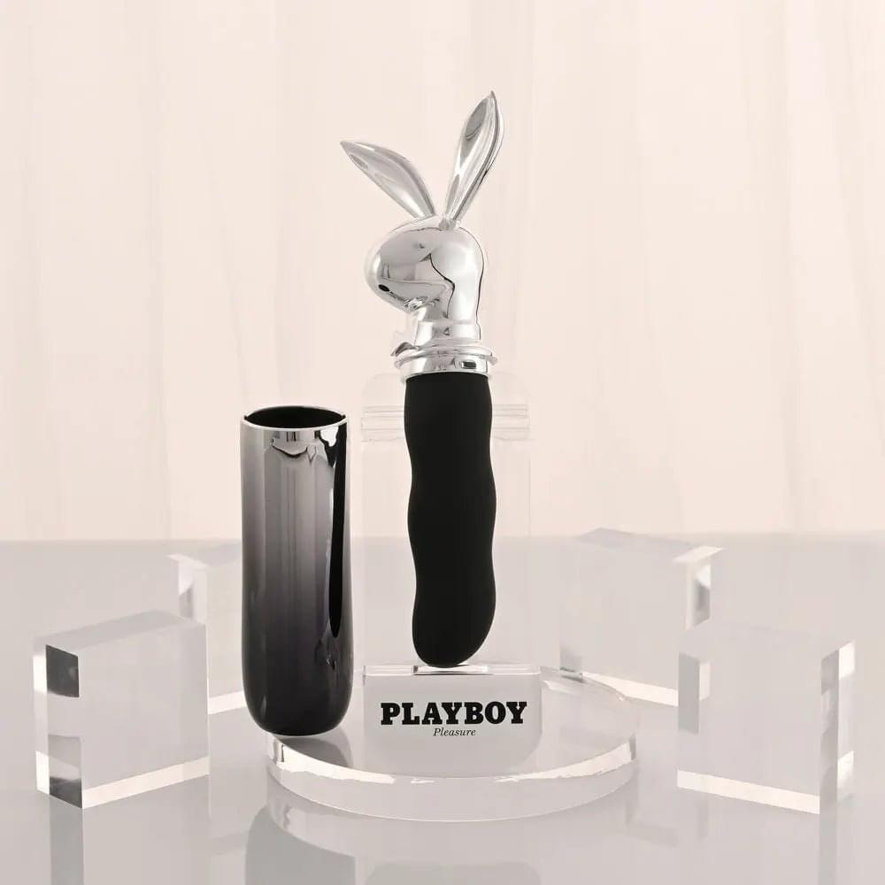 Playboy Pleasure BUNNY ON THE GO - /Chrome 18.6 cm USB-C Rechargeable Vibrator Playboy Pleasure Discreet Intimate Essentials.