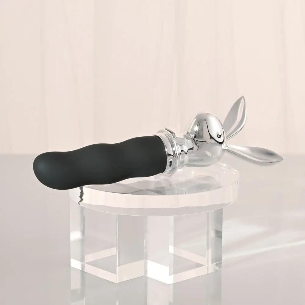 Playboy Pleasure BUNNY ON THE GO - /Chrome 18.6 cm USB-C Rechargeable Vibrator Playboy Pleasure Discreet Intimate Essentials.