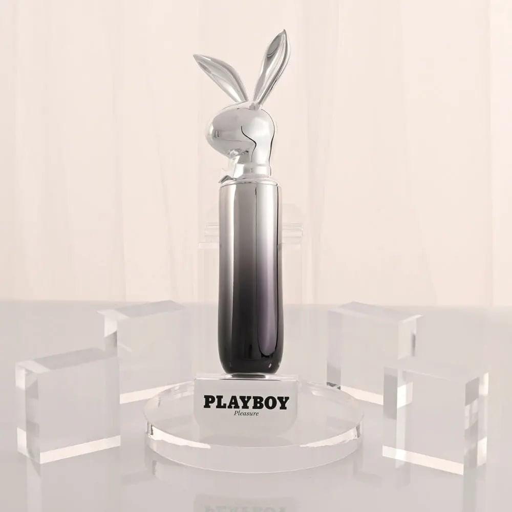 Playboy Pleasure BUNNY ON THE GO - /Chrome 18.6 cm USB-C Rechargeable Vibrator Playboy Pleasure Discreet Intimate Essentials.