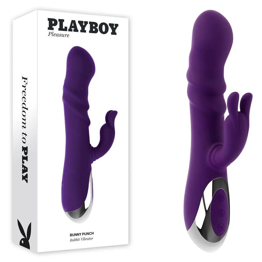 Shop affordable quality Playboy Pleasure BUNNY PUNCH - 24.4 cm USB Rechargeable Twirling Rabbit Vibrator - Discreet Intimate Essentials - VIBRATORS - Playboy Pleasure
