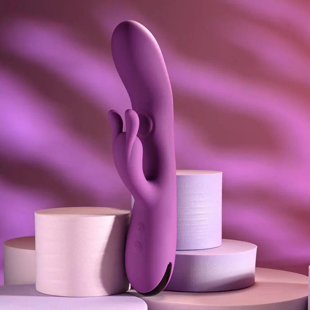 Playboy Pleasure BUSY BUNNY -  22.6 cm USB Rechargeable Rabbit Vibrator with Tapping Shaft Playboy Pleasure Discreet Intimate Essentials.