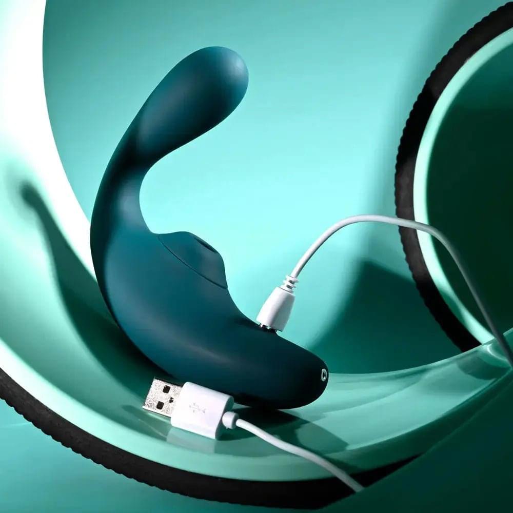 Playboy Pleasure CHARMER -  USB Rechargeable Vibrator with Clitoral Suction Playboy Pleasure Discreet Intimate Essentials.