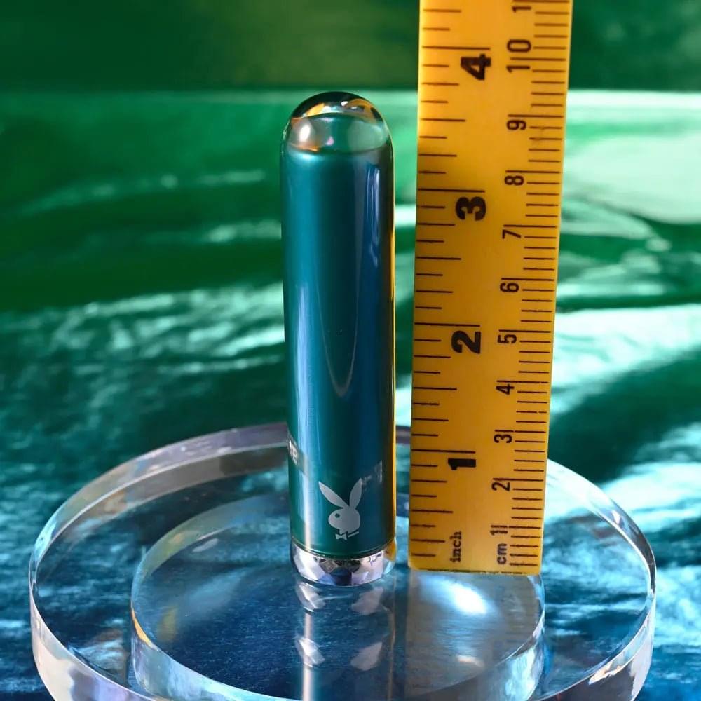 Playboy Pleasure EMERALD -  9.1 cm USB Rechargeable Glass Tipped Bullet Playboy Pleasure Discreet Intimate Essentials.