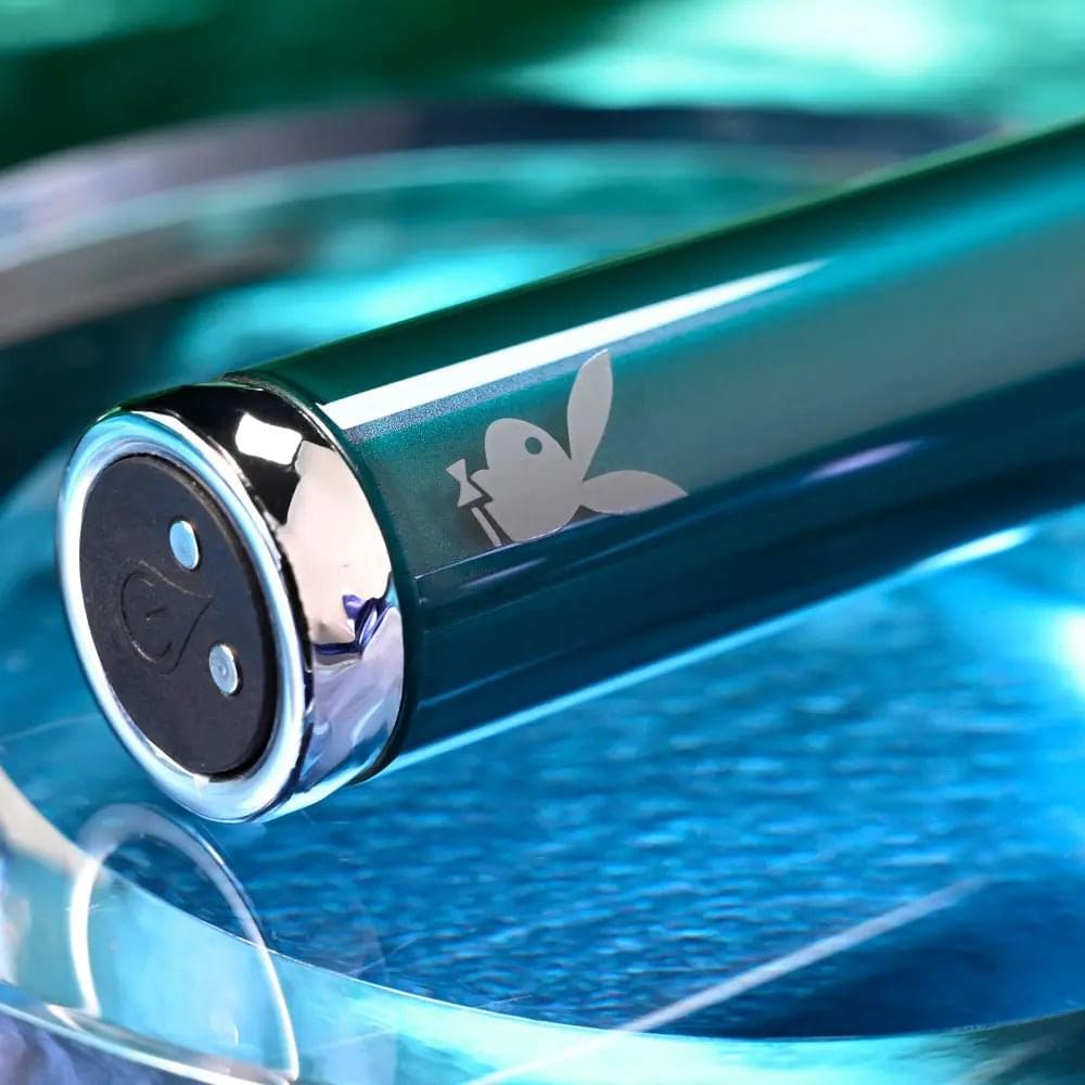 Playboy Pleasure EMERALD -  9.1 cm USB Rechargeable Glass Tipped Bullet Playboy Pleasure Discreet Intimate Essentials.