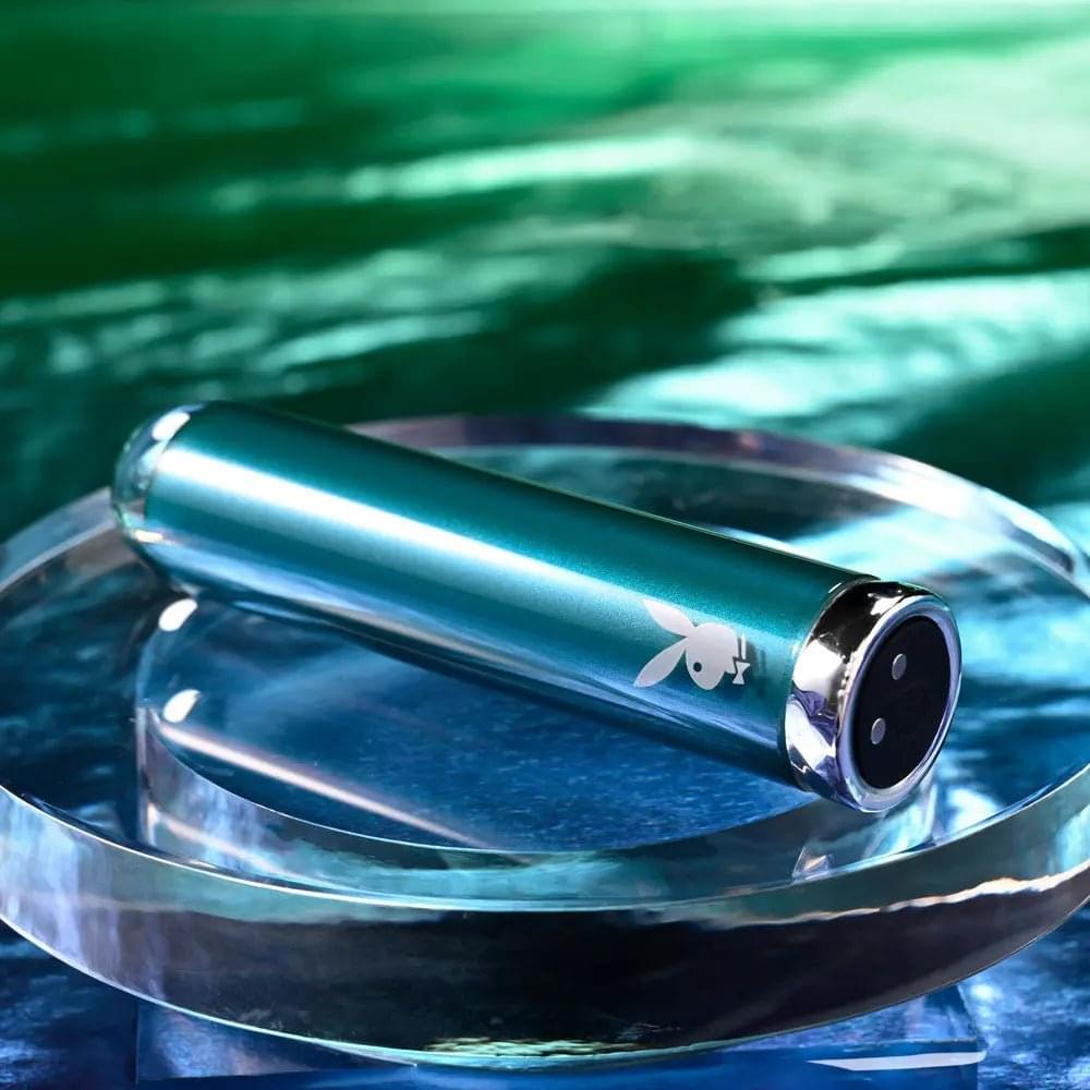Playboy Pleasure EMERALD -  9.1 cm USB Rechargeable Glass Tipped Bullet Playboy Pleasure Discreet Intimate Essentials.