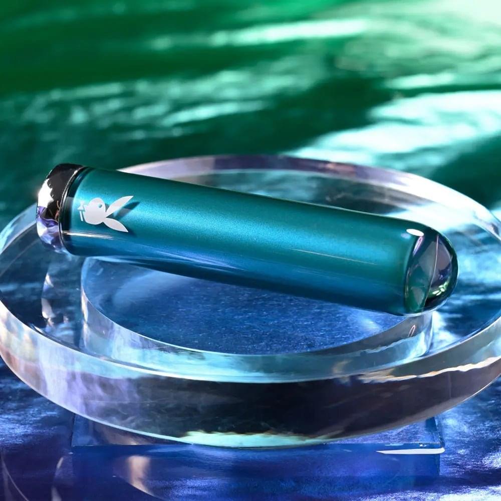 Playboy Pleasure EMERALD -  9.1 cm USB Rechargeable Glass Tipped Bullet Playboy Pleasure Discreet Intimate Essentials.