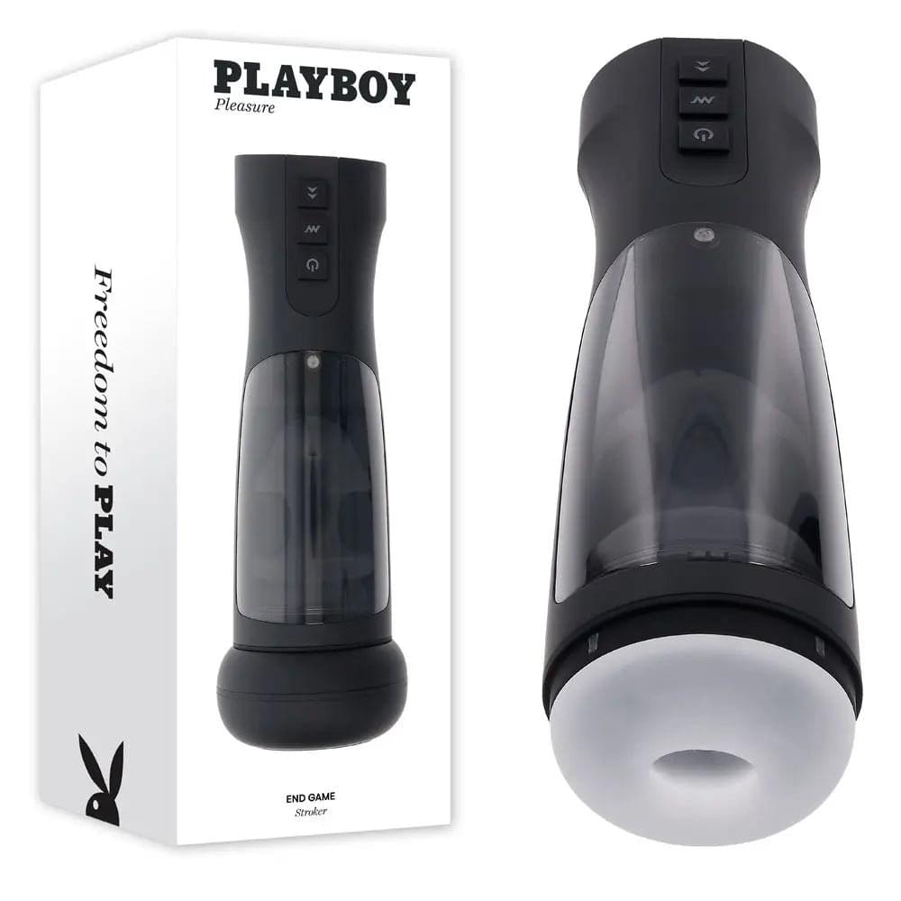 Playboy Pleasure END GAME - USB Rechargeable Vibrating & Self Sanitising Stroker Playboy Pleasure Discreet Intimate Essentials.