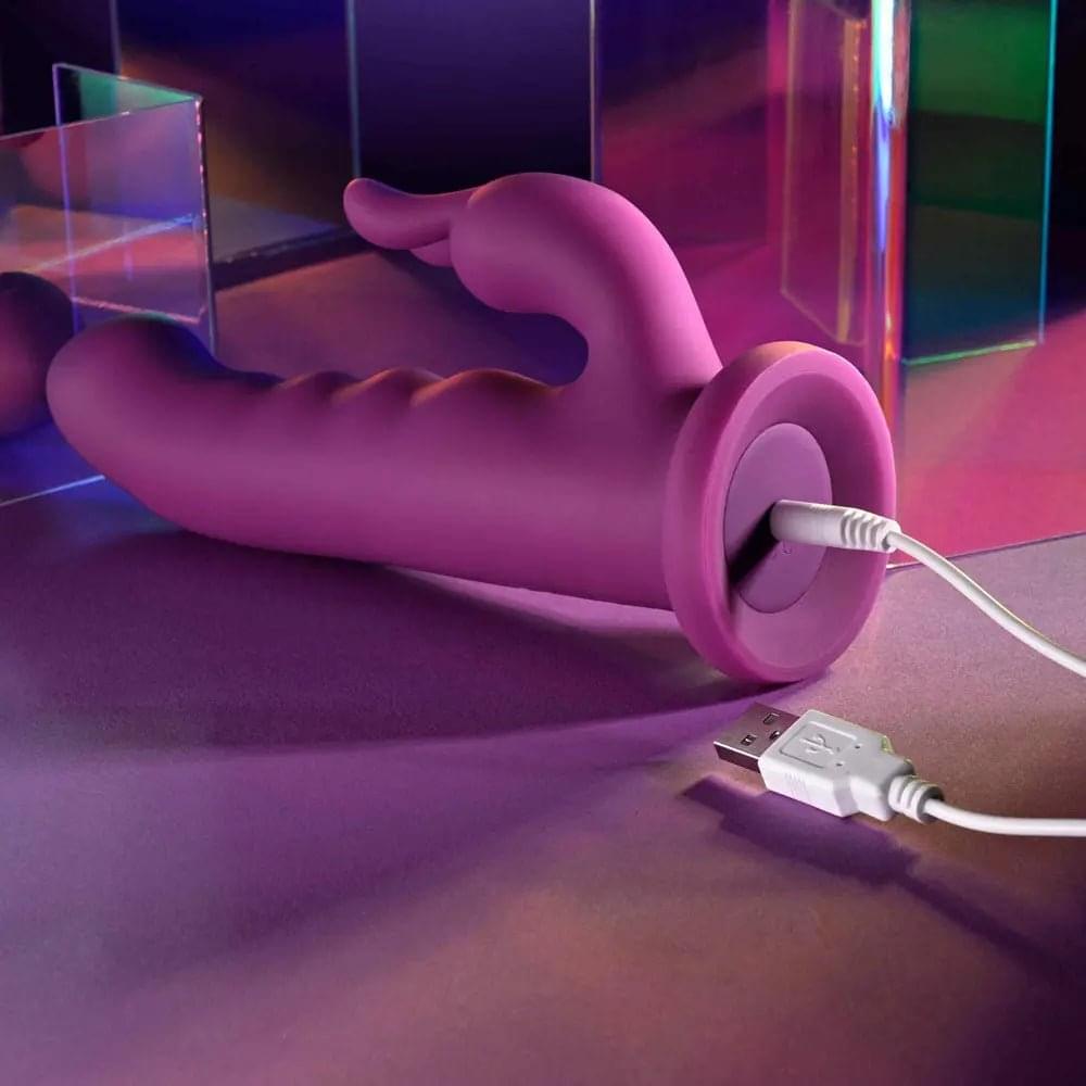 Playboy Pleasure FLUFFLE -  19.7 cm USB Rechargeable Rabbit Vibrator Playboy Pleasure Discreet Intimate Essentials.